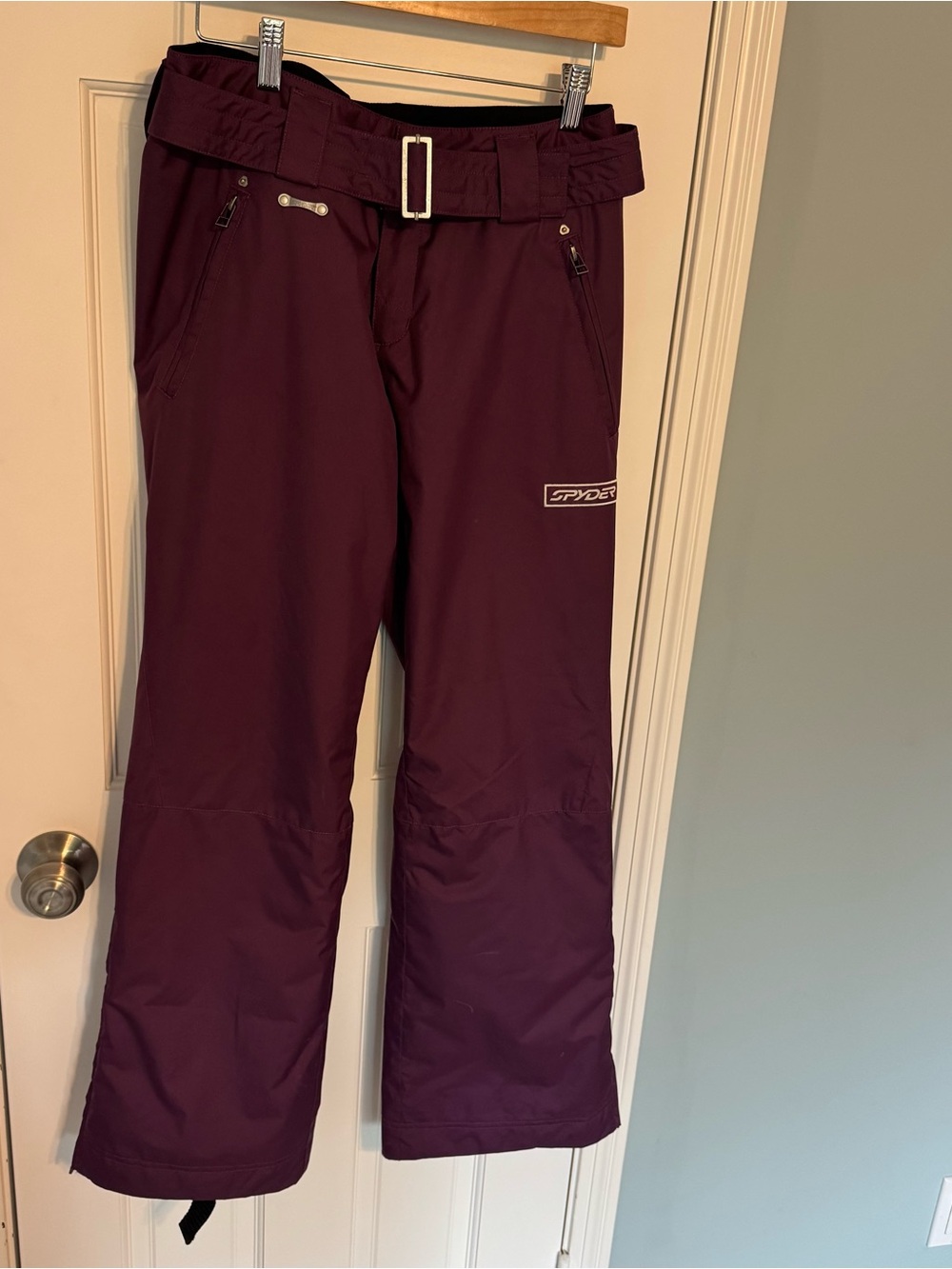 Spyder XT 10,000 size 8 Plum Snow insulated Pants with Belt ski snowboard floral